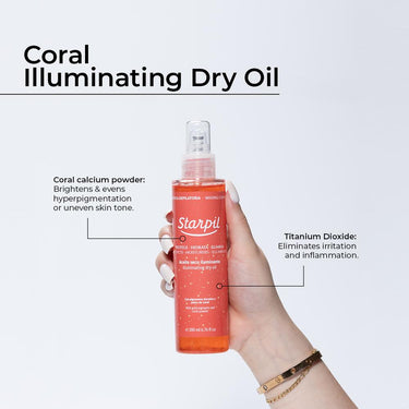 Starpil Coral Illuminating Dry Oil - Post-Wax Skincare / 6.76 fl.oz - 200 mL. Bottle X 4 Bottles = 1 Case
