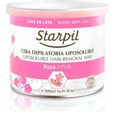Starpil Creamy Pink - Soft Strip Wax from Spain / 500 mL. (16.9 oz.) Can X 4 Cans = 1 Case