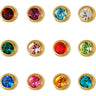 Studex Gold Plated Bezel Set Birthstone Earrings - April (Crystal)