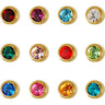 Studex Gold Plated Bezel Set Birthstone Earrings - September (Sapphire)