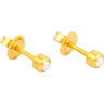Studex Gold Plated Bezel Set Pearl