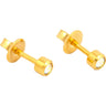 Studex Gold Plated Bezel Set Rock Crystal