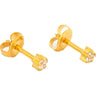 Studex Gold Plated Tiffany Set Earrings / Regular Cubic Zirconia