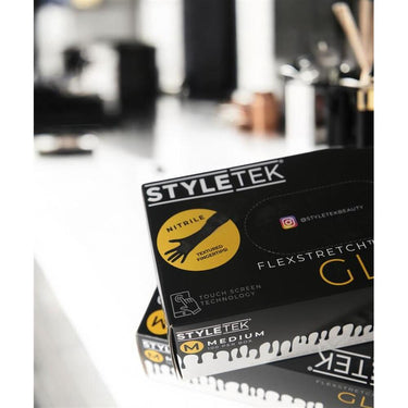 Styletek Black Nitrile Deluxe Touch Gloves - Medium