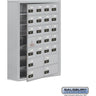 Surface Mounted Cell Phone Locker with 20 A Doors (19 usable) 4 B Doors in Aluminum - Keyed Locks by Salsbury – Aluminum – Resettable Combination Locks by Salsbury