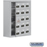 Surface Mounted Cell Phone Storage Locker with 15 A Doors (14 usable) in Aluminum - Keyed Locks by Salsbury – Aluminum – Resettable Combination Locks by Salsbury