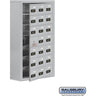 Surface Mounted Cell Phone Storage Locker with 21 A Doors (20 usable) in Aluminum - Keyed Locks by Salsbury – Aluminum – Resettable Combination Locks by Salsbury