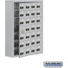 Surface Mounted Cell Phone Storage Locker with 28 A Doors (27 usable) in Aluminum - Keyed Locks by Salsbury – Aluminum – Resettable Combination Locks by Salsbury