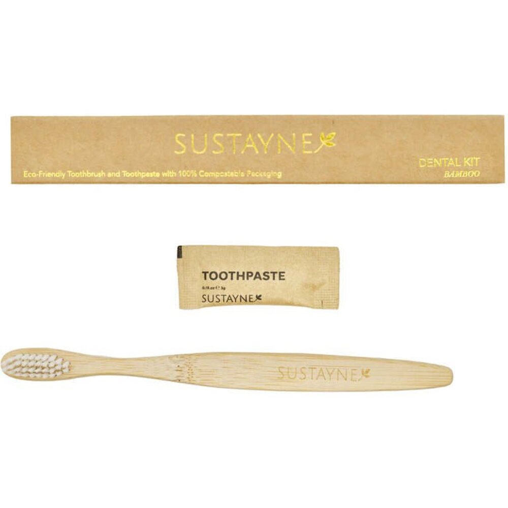 Sustayne Toothbrush & Toothpaste Packet Set - Bamboo / Case of 1,000 C ...