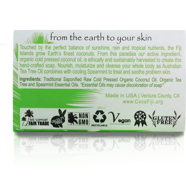 Tea Tree Spearmint Face & Body Soap Infused with Organic Coconut Oil / Case of 15 Bars by Organic Fiji by Organic Fiji