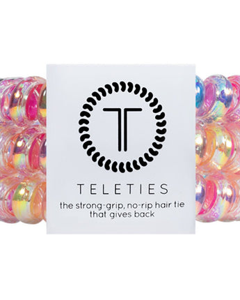 Teleties Large Hair Ties - No Pinch Please - Strong Grip, No Rip - Eat Glitter For Breakfast / 3 Pack