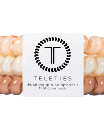 Teleties Large Hair Ties - No Pinch Please - Strong Grip, No Rip - For The Love of Nudes / 3 Pack