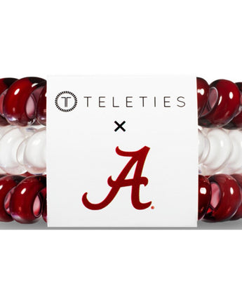 Teleties Large Hair Ties - No Pinch Please - Strong Grip, No Rip - University Collection - University of Alabama / 3 Pack