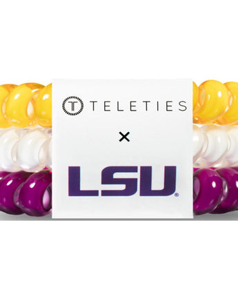 Teleties Large Hair Ties - No Pinch Please - Strong Grip, No Rip - University Collection - University of Louisiana / 3 Pack