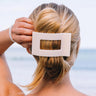 Teleties Rectangle Flat Almond Beige Hair Clip / Large
