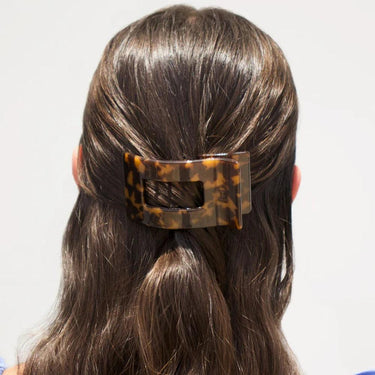 Teleties Rectangle Flat Tortoise Hair Clip / Small