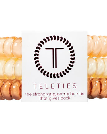 Teleties Small Hair Ties - No Pinch Please - Strong Grip, No Rip - For The Love of Nudes / 3 Pack