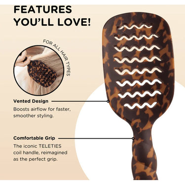 Teleties Vented Hair Brush - Tortoise