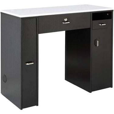 Tempo NM901 Single Compact Manicure Table with White Quartz Top / Available in Black, White, or Gray by Whale Spa