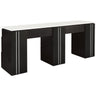 Tempo NM906D Double Manicure Table with White Quartz Top / Available in Black, White or Gray by Whale Spa
