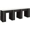 Tempo NM906T Triple Manicure Table with White Quartz Top / Available in Black, White or Gray by Whale Spa