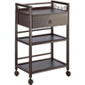 The Ashley Wooden Esthetician Trolley - Brown / 3 Shelves + 1 Drawer by Spa Masters