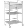 The Ashley Wooden Esthetician Trolley - White / 3 Shelves + 1 Drawer by Spa Masters