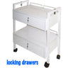 The Aubrey Wooden Esthetician Trolley / 2 Shelves + 2 Locking Drawers by Spa Masters