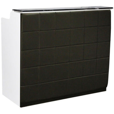 The Fab Reception Desk - 48" Wide - White Structure / Black Fa&ccedil;ade by Deco Salon Furniture