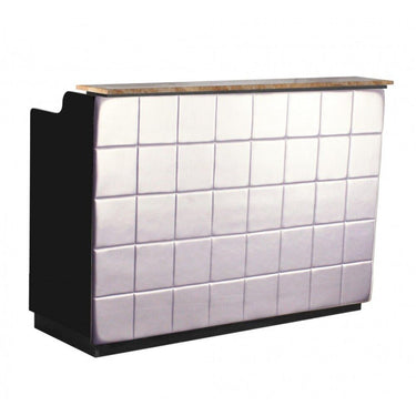 The Fab Reception Desk - 60" Wide - Black Structure / Silver Fa&ccedil;ade by Deco Salon Furniture