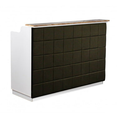 The Fab Reception Desk - 60" Wide - White Structure / Black Fa&ccedil;ade by Deco Salon Furniture