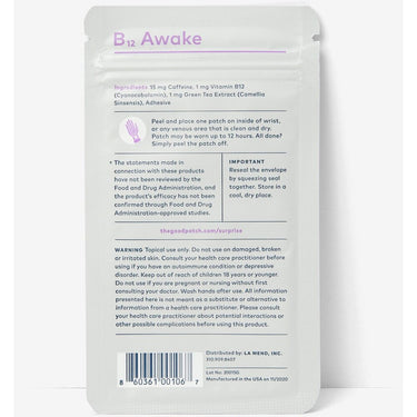 The Good Patch - B12 Awake - Wellness Patch / 4 Patch Pack