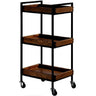 The Hadlee Wood+Metal Esthetician Trolley - Dark Wood / 3 Shelves by Spa Masters