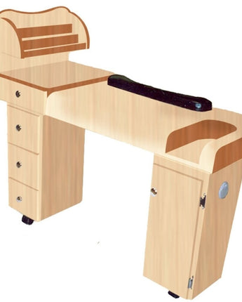 The Katy Wood Finish Nail Table by Americus Salon Furniture