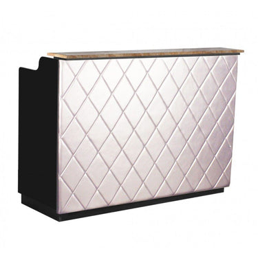 The Le Beau Reception Desk - 60" Wide - Black Structure / Silver Fa&ccedil;ade by Deco Salon Furniture
