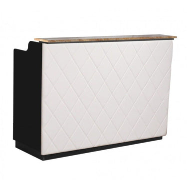 The Le Beau Reception Desk - 60" Wide - Black Structure / White Fa&ccedil;ade by Deco Salon Furniture
