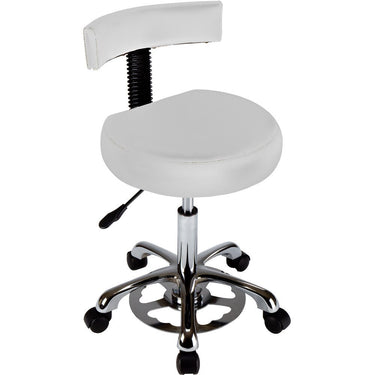 The Mavis Medical Stool with Backrest & Gas Lift Foot Control - Available in White, Black, Grey and Gravel Beige by SHOSH Spa Essentials