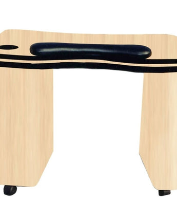 The Olivia Wood Finish Nail Table by Americus Salon Furniture