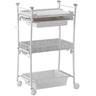 The Pietra Esthetician Trolley - White / 2 Shelves + 1 Drawer + 1 Bin by Spa Masters