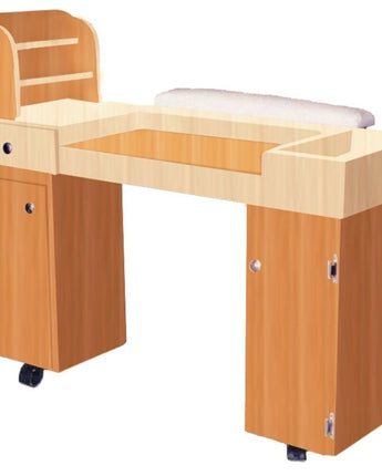 The Tara Wood Finish Nail Table by Americus Salon Furniture