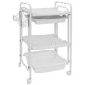 The Versatila Esthetician Trolley - White / 2 Shelves + 1 Drawer + 1 Large Bin + 1 Side Bin by Spa Masters
