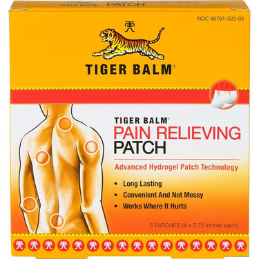 Tiger Balm Pain Relieving Patch, 5/Pk 4" X 2.75"