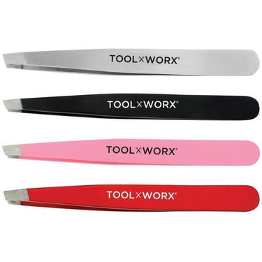 ToolWorx Power Grip Slanted Tweezer - Perfect Pink