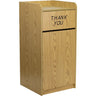 Trash Receptacle with Tray Top in Oak Wood Finish by BIGA