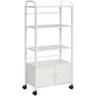 TS-4 Tall Trolley Utility Cart with 4-Shelves + Cabinet by Equipro