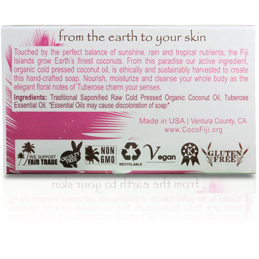 Tuberose Face & Body Soap Infused with Organic Coconut Oil / Case of 15 Bars by Organic Fiji by Organic Fiji