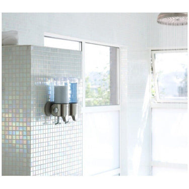 Twin Wall Mount Stainless Steel Pump Dispenser