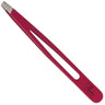 Ultra Aero Tweeze Slant Tip Stainless Steel Tweezers - Pink - Made in Italy / 3.75" L