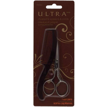 Ultra Mustache Scissors and Comb - Comb Made in USA - Scissors Made in Italy / 3.75" L