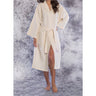 Unisex Square Pattern Waffle Kimono Robe - Long Length | Color: Beige | Material: 65% Natural Cotton 35% Polyester | Available Sizes: Small/Medium, One Size Fits Most, XX-Large by SUMMA